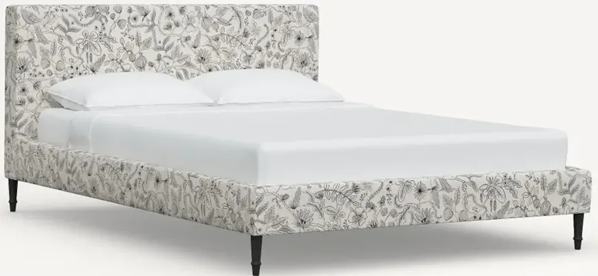 Rifle Paper Co Elly Aviary Cream & Black Full Platform Bed