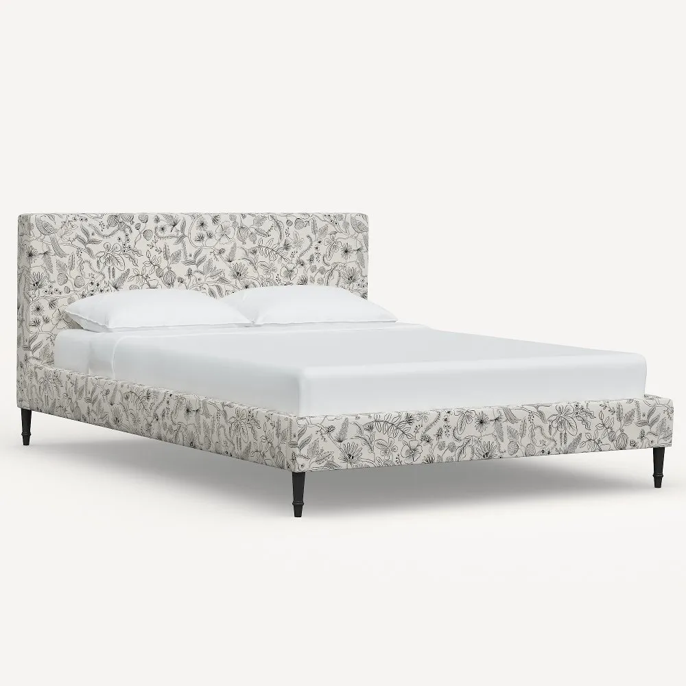 Rifle Paper Co Elly Aviary Cream & Black Queen Platform Bed