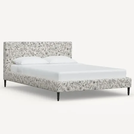 Rifle Paper Co Elly Aviary Cream & Black Cal-King Platform Bed