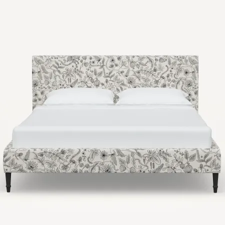 Rifle Paper Co Elly Aviary Cream & Black Cal-King Platform Bed