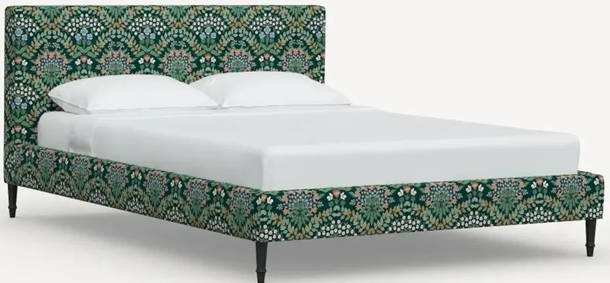 Rifle Paper Co Elly Bramble Emerald Cal-King Platform Bed