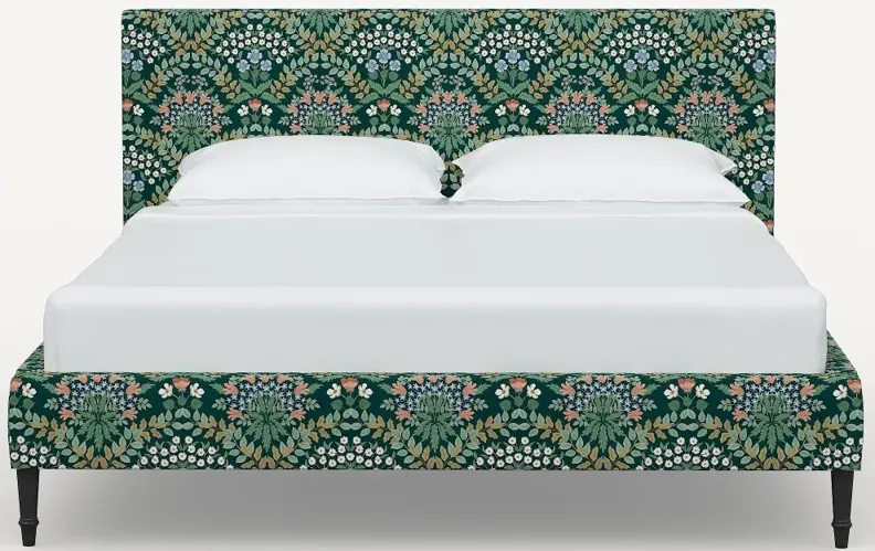 Rifle Paper Co Elly Bramble Emerald Cal-King Platform Bed