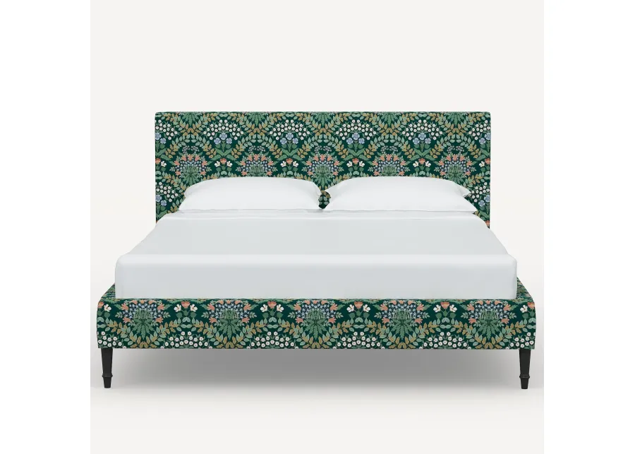 Rifle Paper Co Elly Bramble Emerald Cal-King Platform Bed