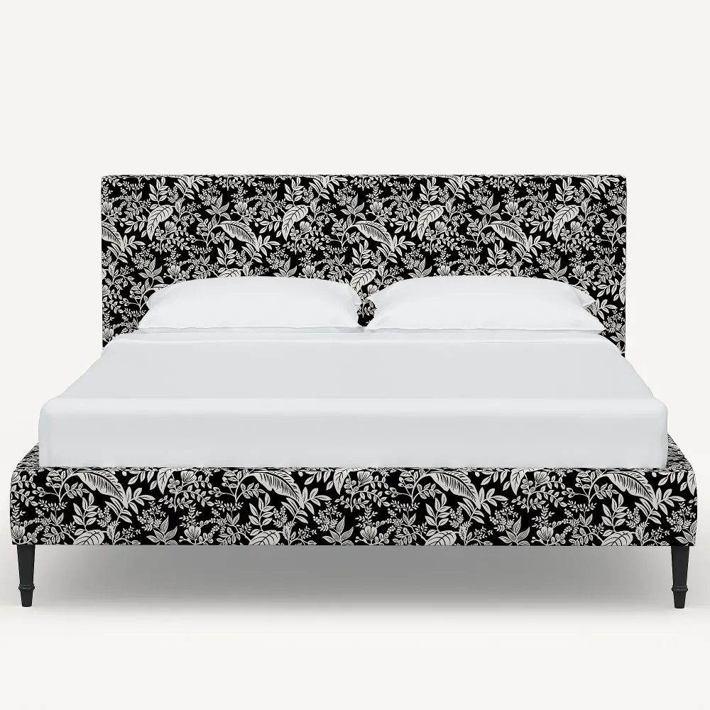 Rifle Paper Co Elly Canopy Black & Cream Full Platform Bed