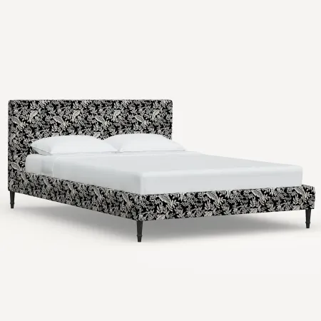 Rifle Paper Co Elly Canopy Black & Cream Queen Platform Bed