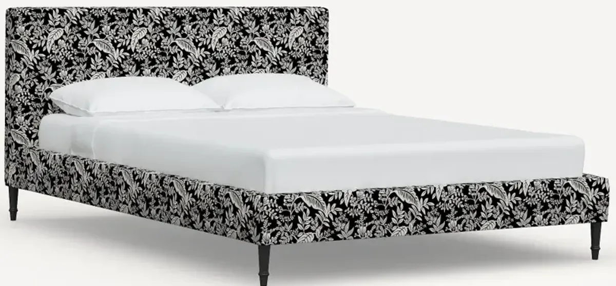 Rifle Paper Co Elly Canopy Black & Cream Queen Platform Bed