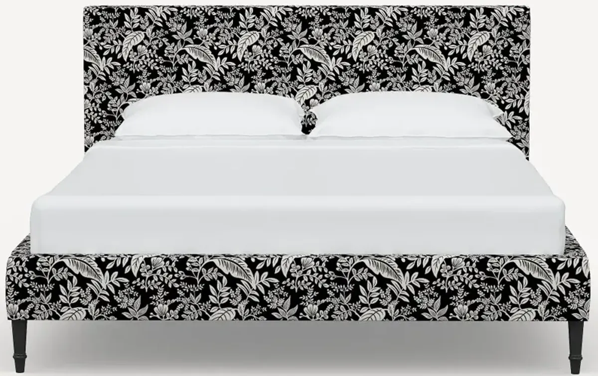 Rifle Paper Co Elly Canopy Black & Cream Queen Platform Bed