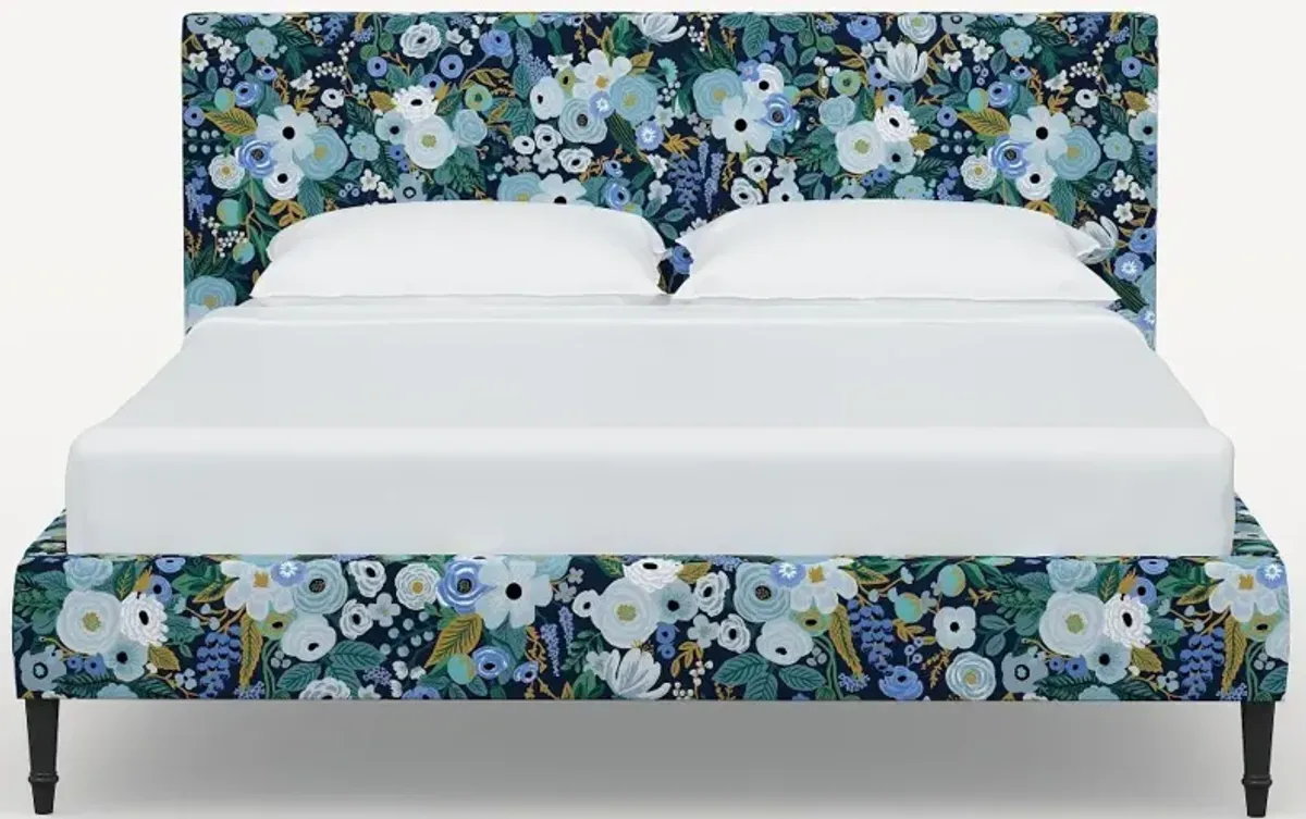 Rifle Paper Co Elly Garden Party Blue Twin Platform Bed