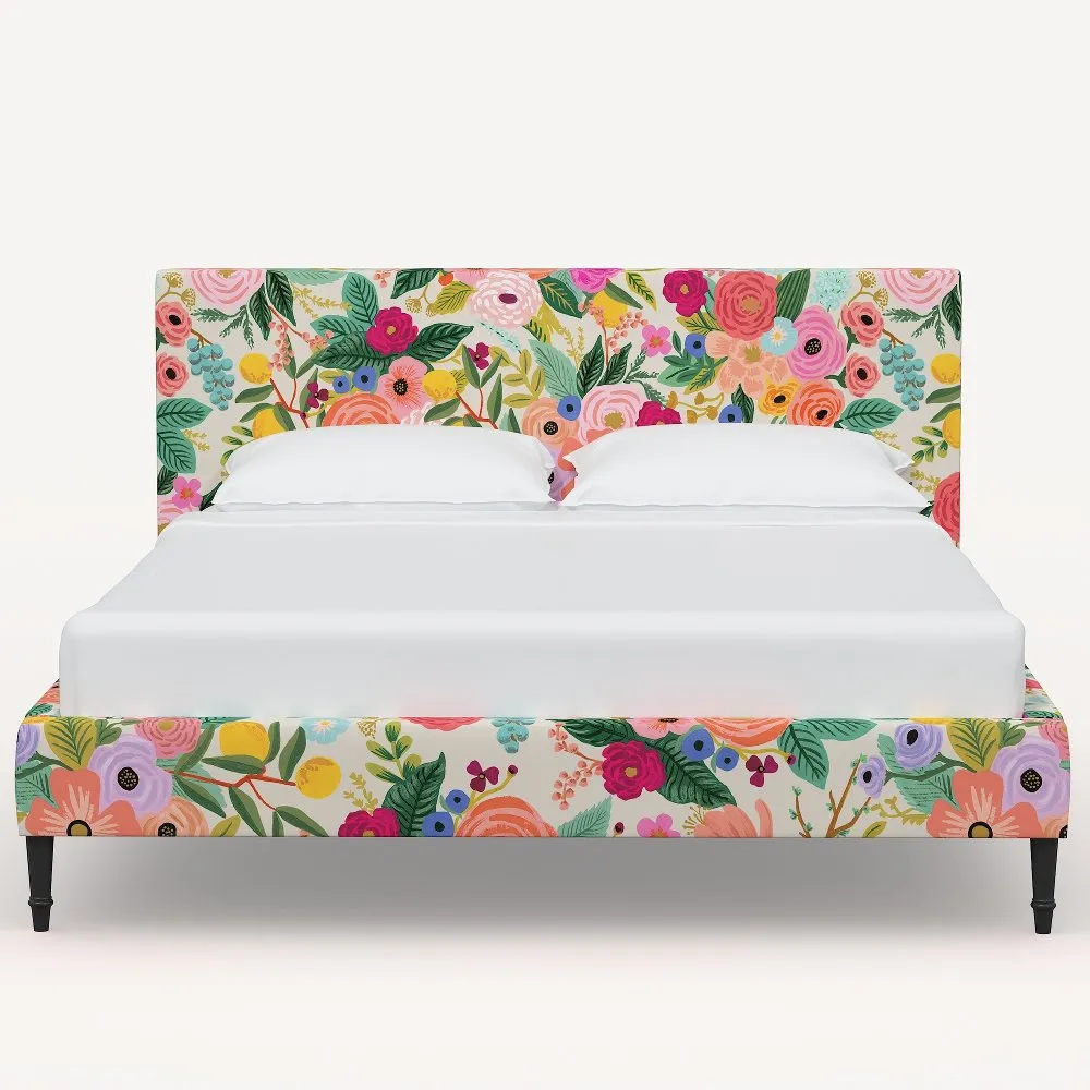 Rifle Paper Co Elly Garden Party Pink Twin Platform Bed