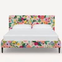Rifle Paper Co Elly Garden Party Pink Cal-King Platform Bed