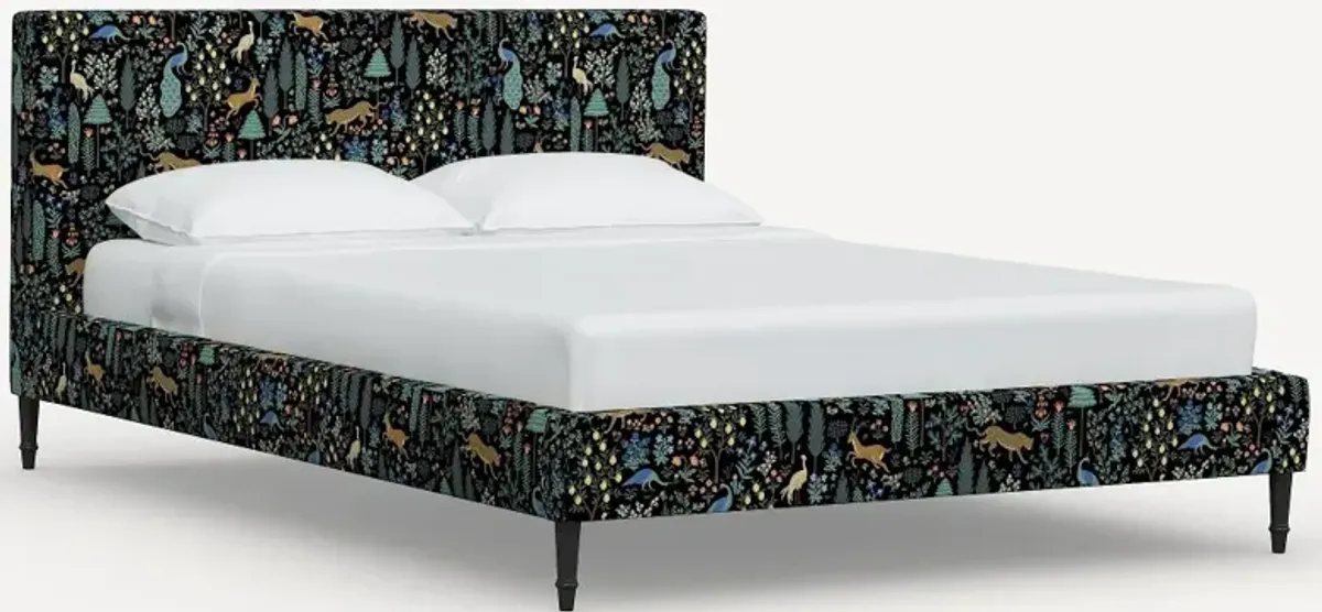 Rifle Paper Co Elly Menagerie Black Twin Platform Bed