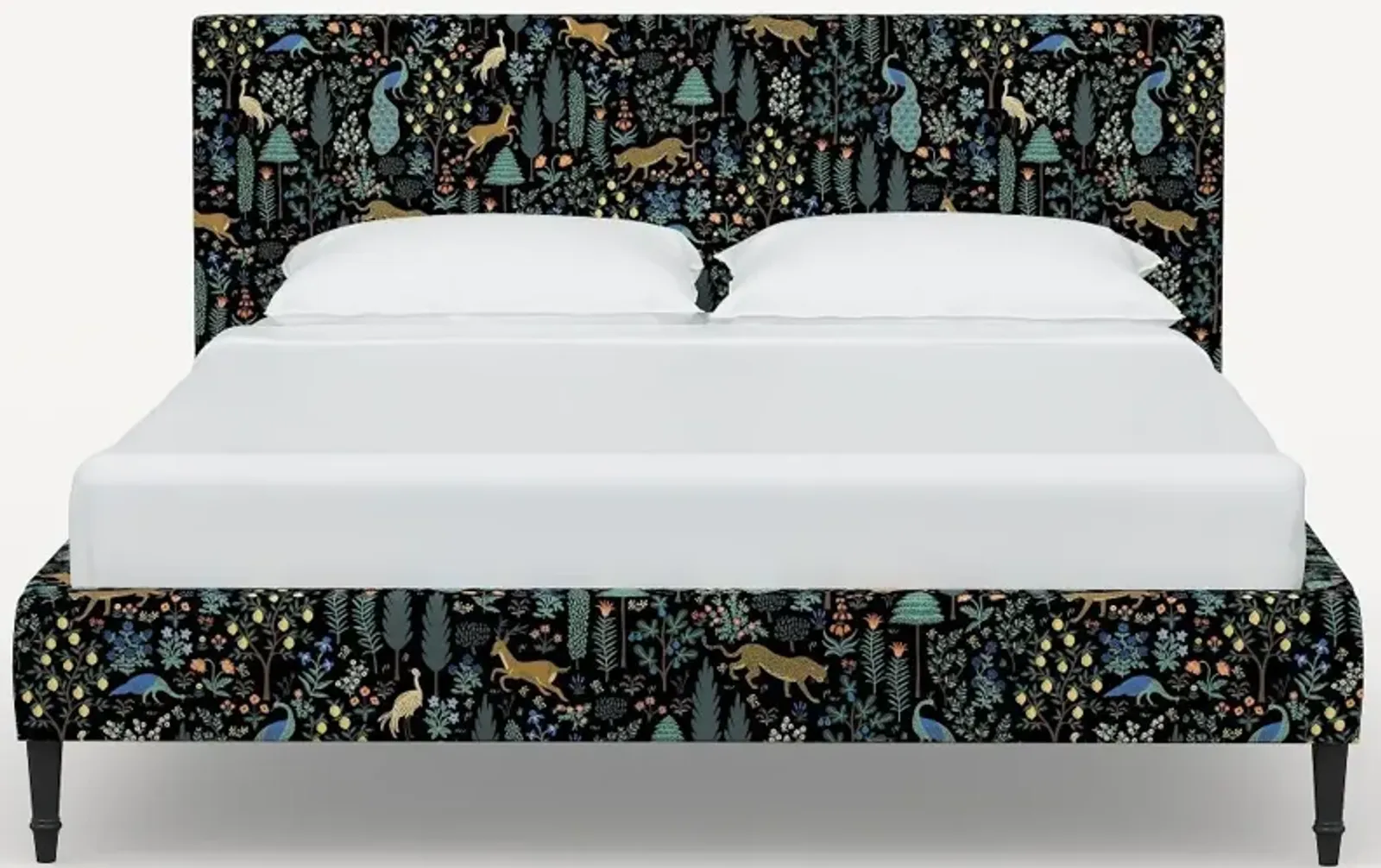 Rifle Paper Co Elly Menagerie Black King Platform Bed