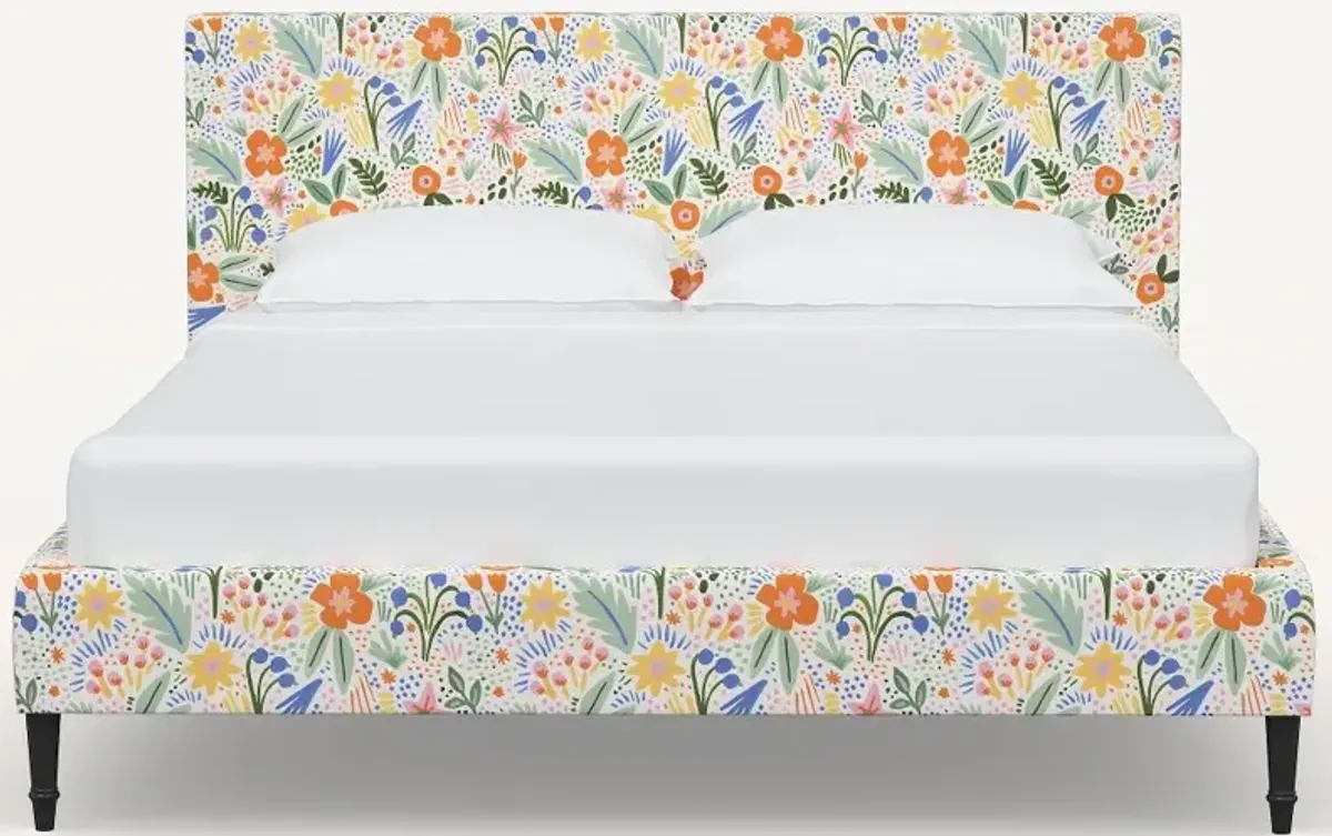 Rifle Paper Co Elly Multicolor Floral Queen Platform Bed