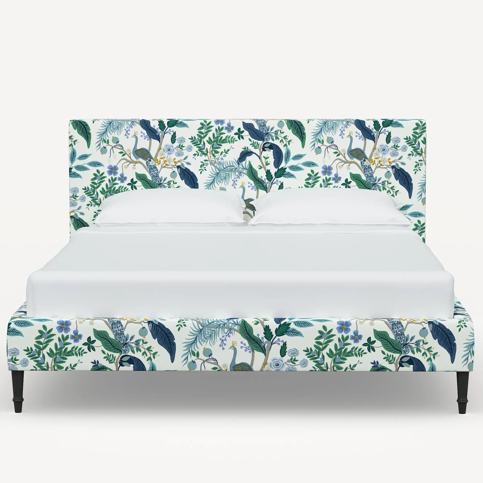 Rifle Paper Co Elly Blue Peacock Twin Platform Bed