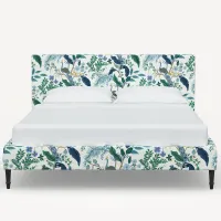 Rifle Paper Co Elly Blue Peacock Full Platform Bed