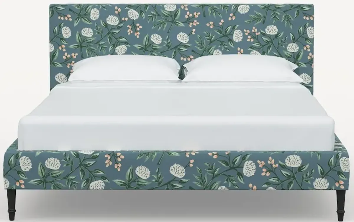 Rifle Paper Co Elly Emerald Peonies Queen Platform Bed