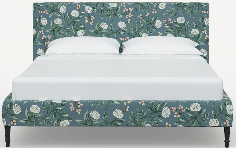 Rifle Paper Co Elly Emerald Peonies Cal-King Platform Bed