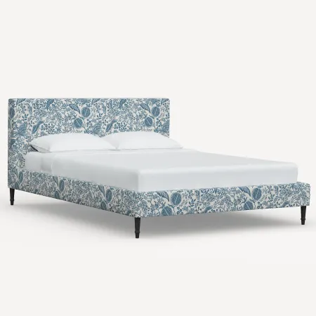 Rifle Paper Co Elly Blue Pomegranate Queen Platform Bed