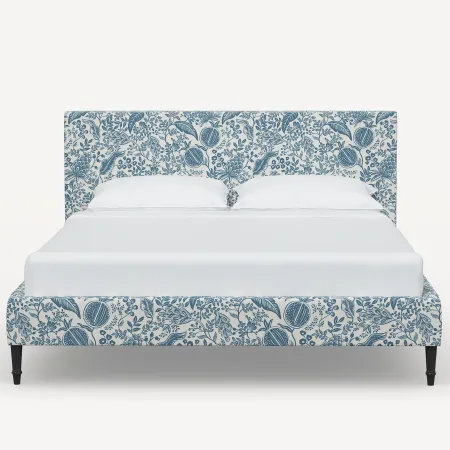 Rifle Paper Co Elly Blue Pomegranate Queen Platform Bed