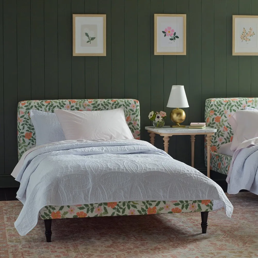 Rifle Paper Co Elly Primrose Blush & Cream Full Platform Bed