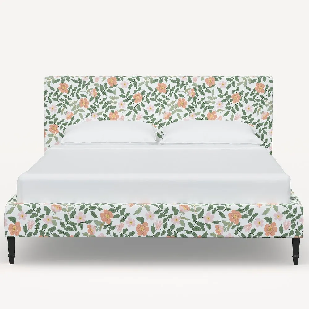 Rifle Paper Co Elly Primrose Blush & Cream Queen Platform Bed