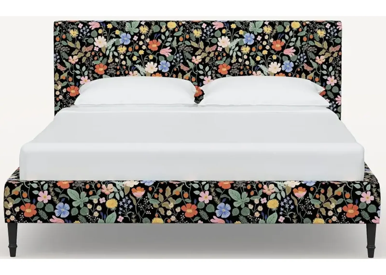 Rifle Paper Co Elly Black Strawberry Fields Twin Platform Bed