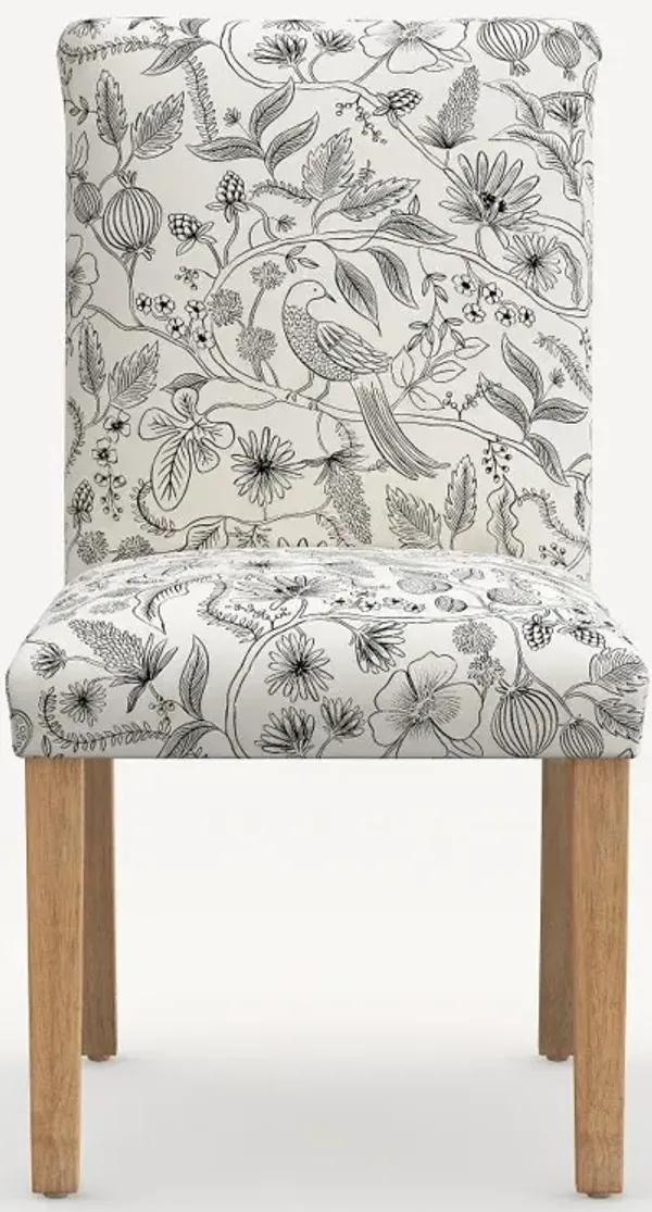 Rifle Paper Co. Lorraine Aviary Cream & Black Dining Chair