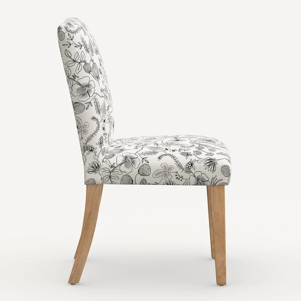 Rifle Paper Co. Lorraine Aviary Cream & Black Dining Chair