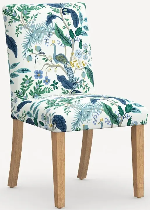 Rifle Paper Co. Lorraine Blue Peacock Dining Chair