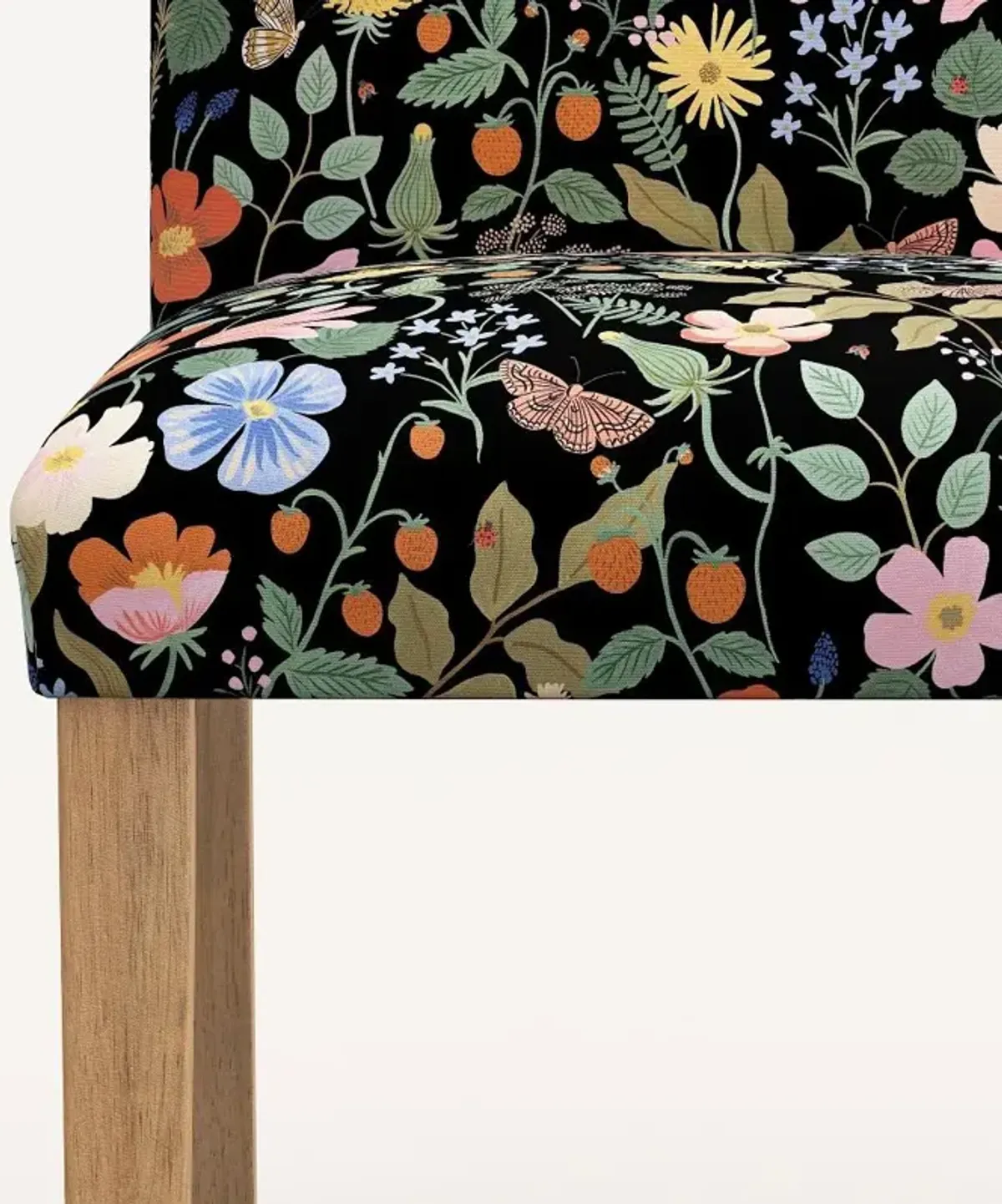 Rifle Paper Co. Black Strawberry Fields Dining Chair