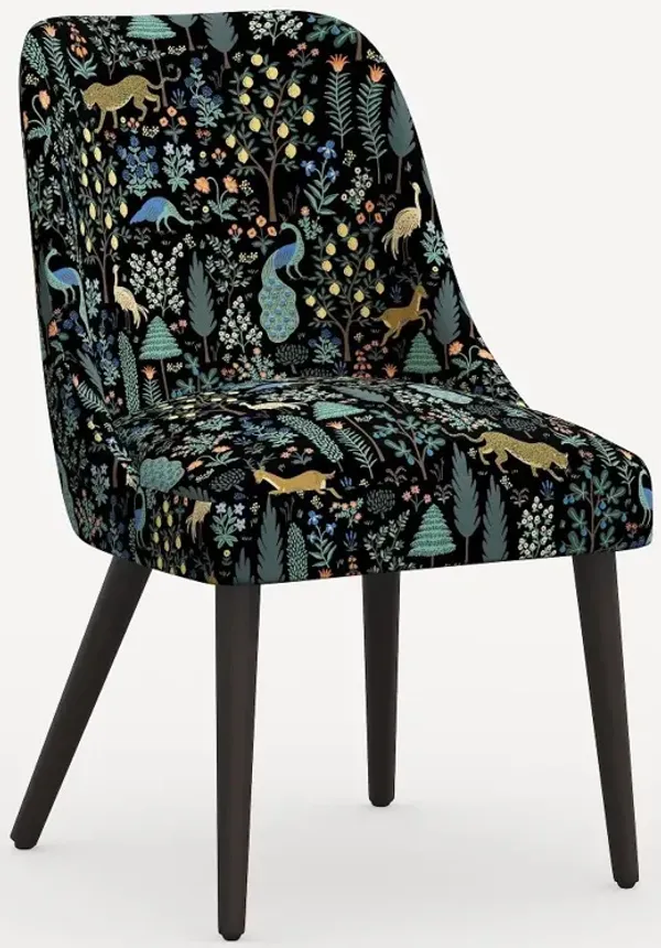 Rifle Paper Co. Clare Menagerie Black Dining Chair