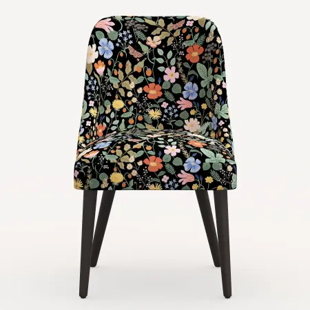 Rifle Paper Co. Clare Black Strawberry Fields Dining Chair