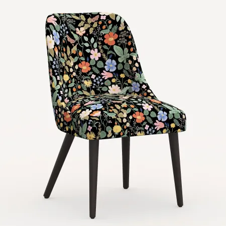 Rifle Paper Co. Clare Black Strawberry Fields Dining Chair