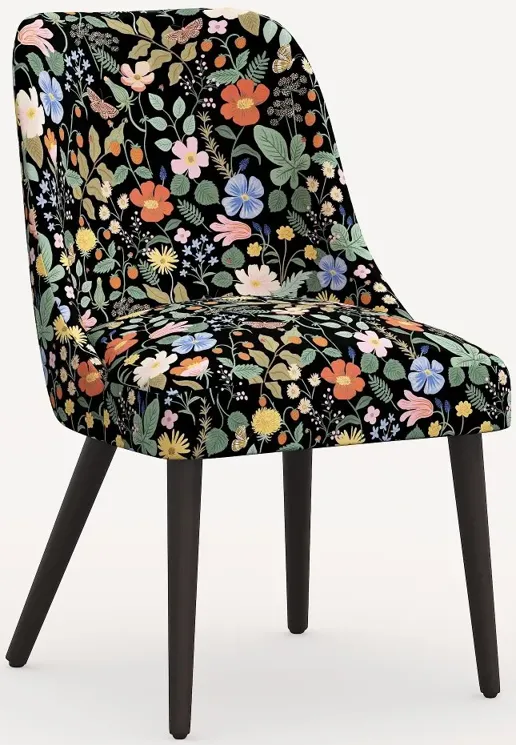 Rifle Paper Co. Clare Black Strawberry Fields Dining Chair