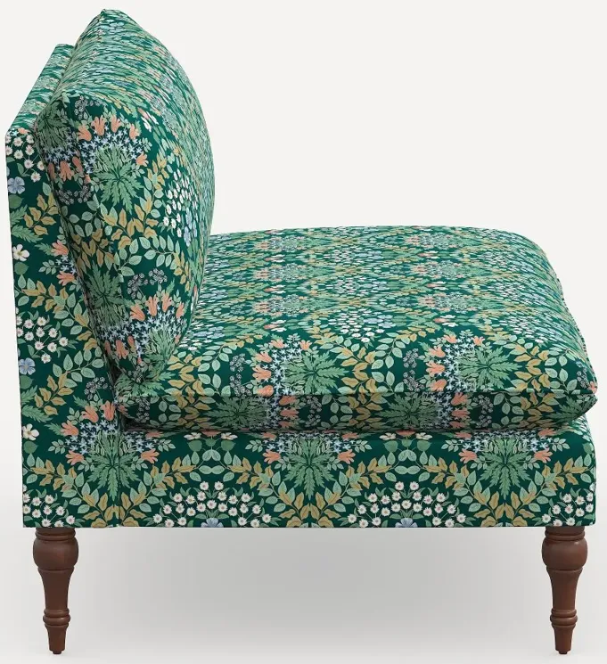 Rifle Paper Co. Louie Bramble Emerald Armless Loveseat