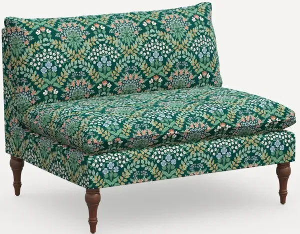 Rifle Paper Co. Louie Bramble Emerald Armless Loveseat