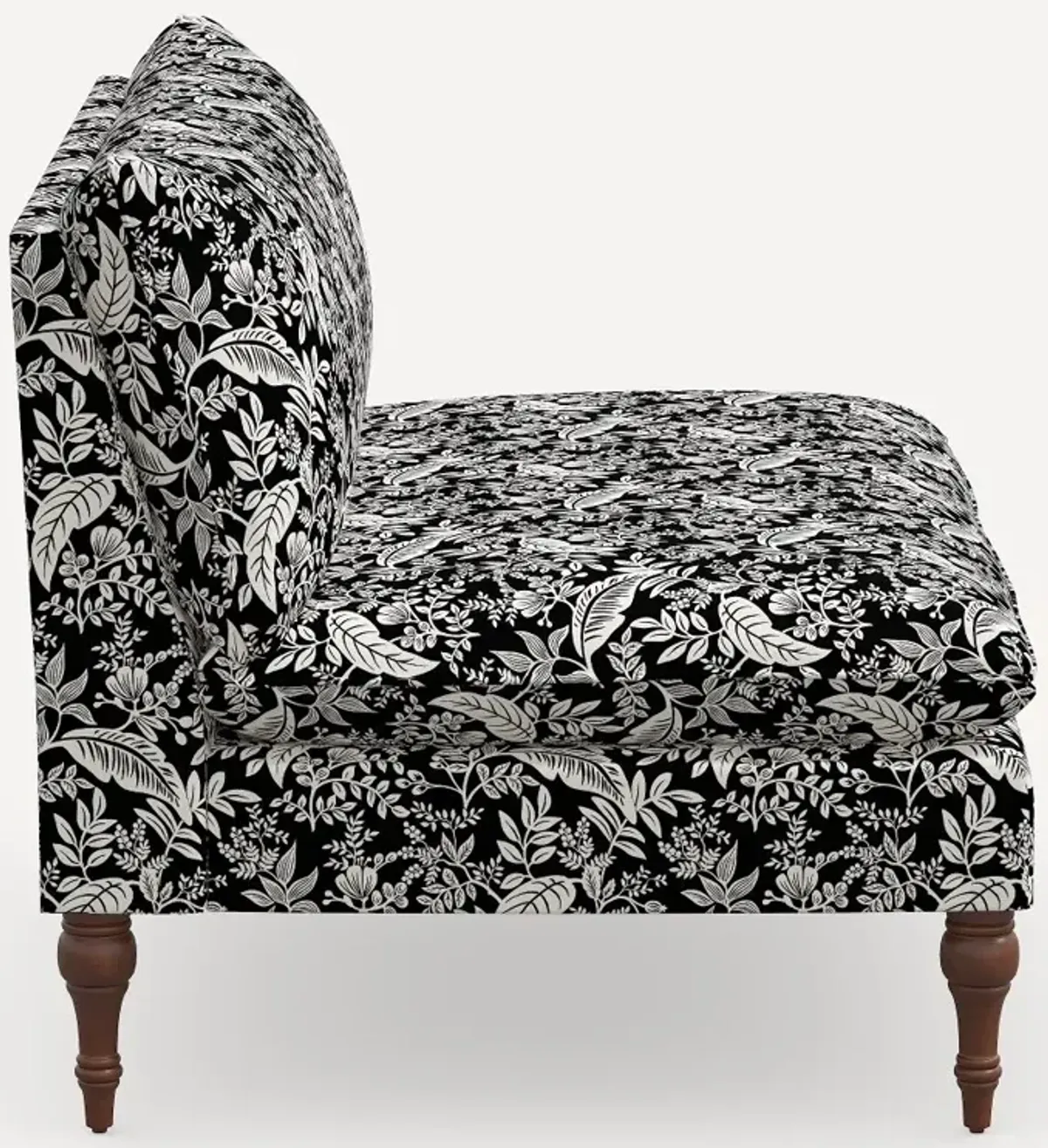 Rifle Paper Co. Louie Canopy Black & Cream Armless Loveseat