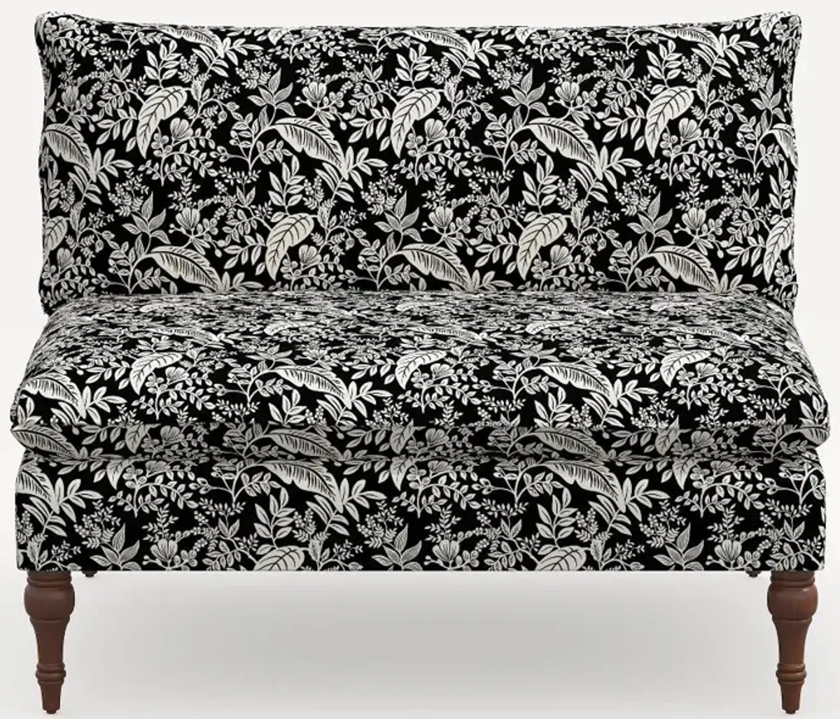 Rifle Paper Co. Louie Canopy Black & Cream Armless Loveseat