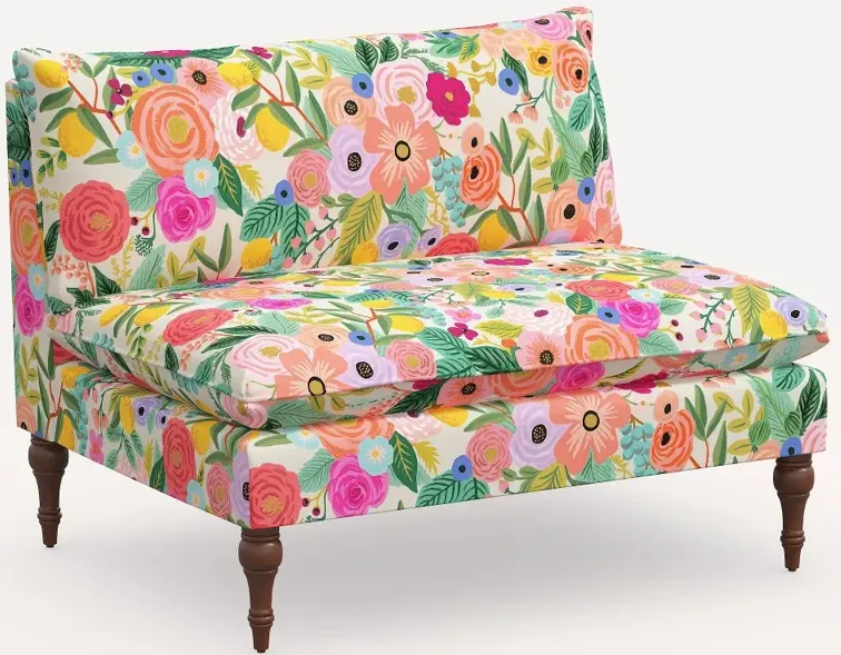 Rifle Paper Co. Louie Garden Party Pink Armless Loveseat