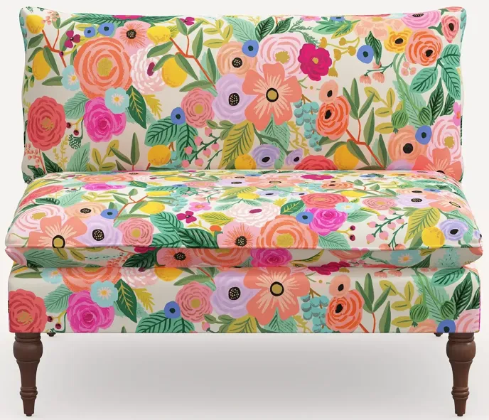 Rifle Paper Co. Louie Garden Party Pink Armless Loveseat