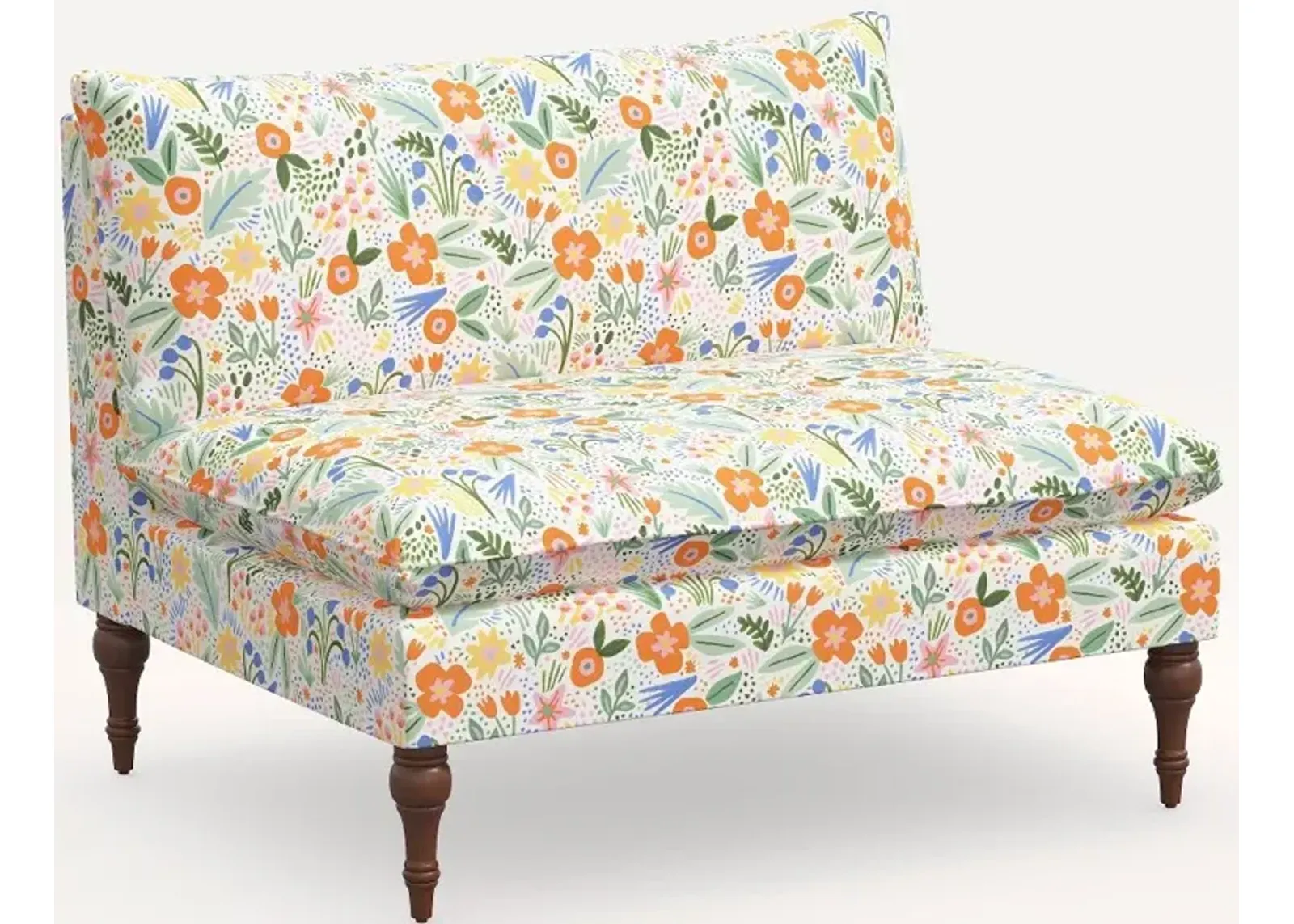 Rifle Paper Co. Louie Multi Color Floral Armless Loveseat