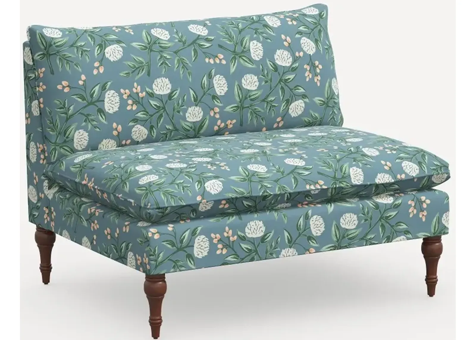 Rifle Paper Co. Louie Emerald Peonies Armless Loveseat