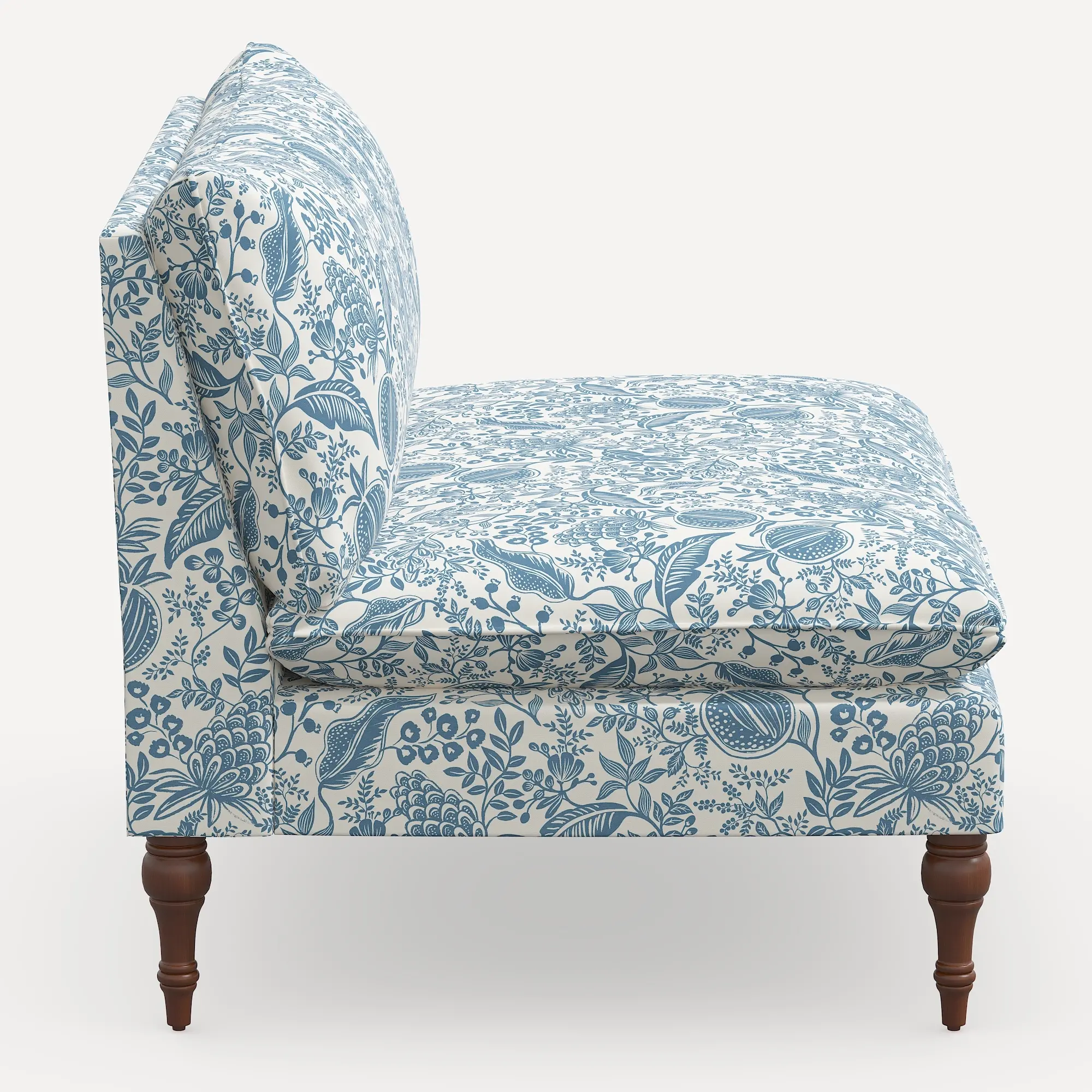 Rifle Paper Co. Louie Blue Pomegranate Armless Loveseat