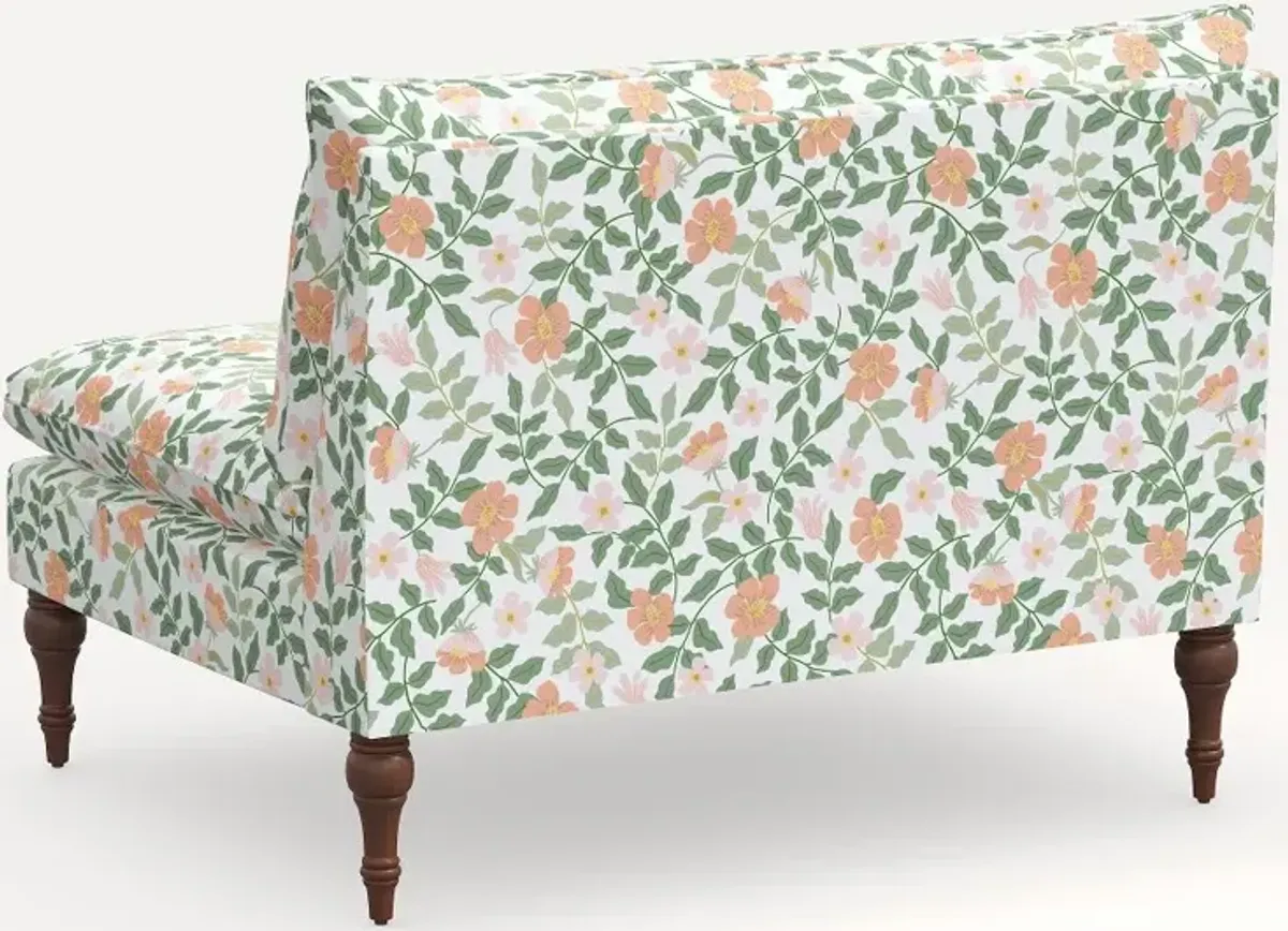 Rifle Paper Co. Louie Primrose Blush Armless Loveseat