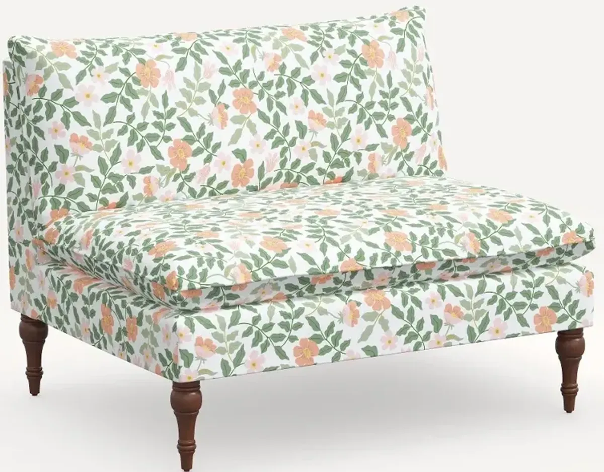 Rifle Paper Co. Louie Primrose Blush Armless Loveseat