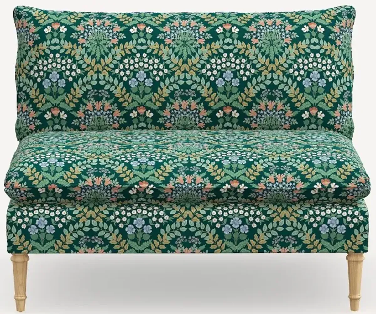 Rifle Paper Co. Louie Emerald Green Armless Loveseat