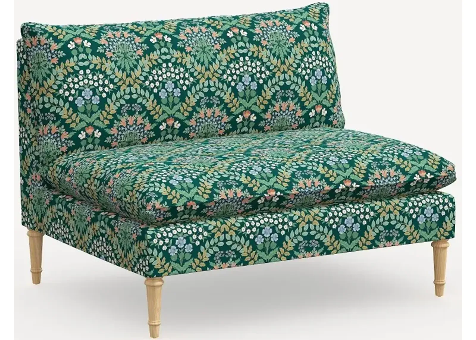 Rifle Paper Co. Louie Emerald Green Armless Loveseat