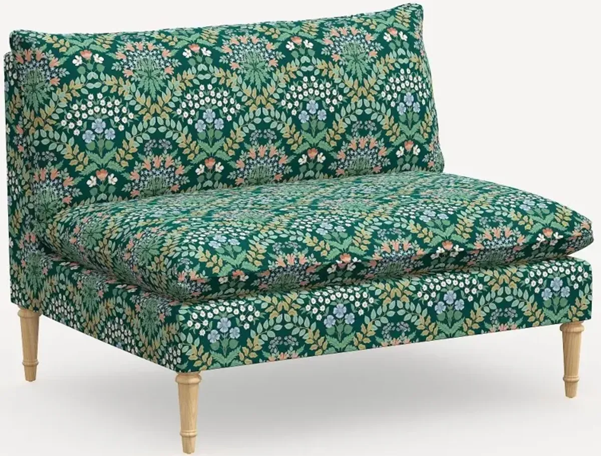 Rifle Paper Co. Louie Emerald Green Armless Loveseat