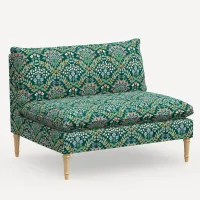 Rifle Paper Co. Louie Emerald Green Armless Loveseat