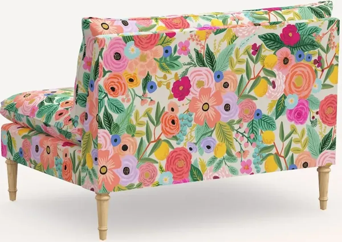 Rifle Paper Co. Louie Garden Party Pink Armless Loveseat